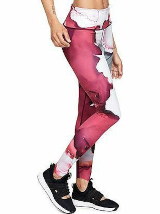 Under Armour Breathelux Ink Formation Print Women's Cropped Training Legging High Waisted Fuchsia