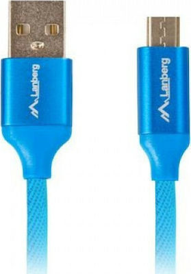 Lanberg Premium Regulat USB 2.0 spre micro USB Cablu Albastru 1.8m (CA-USBM-20CU-0018-BL) 1buc