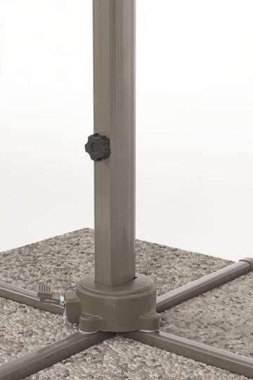 Umbrelă Suspendată Rotundă Din Aluminiu Dallas Ecru Φ3m