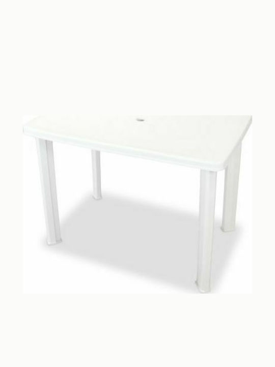 Outdoor Dining Set 3 Pieces White with Umbrella Holder