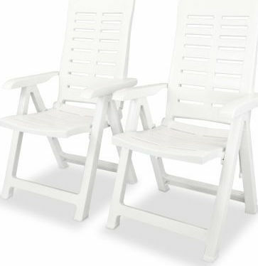 Outdoor Dining Set 3 Pieces White with Umbrella Holder