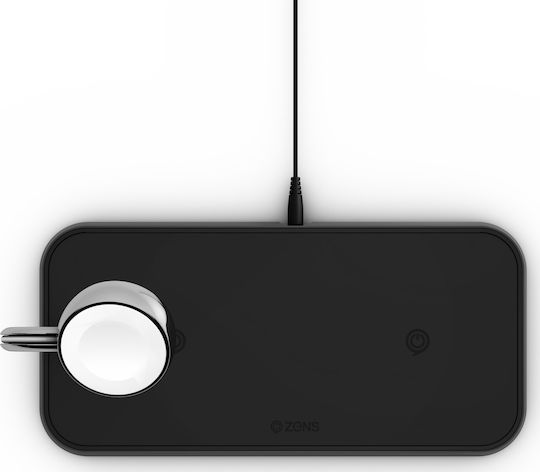 Zens Wireless Charger (Qi Pad) 10W Blacks (Dual + Watch)
