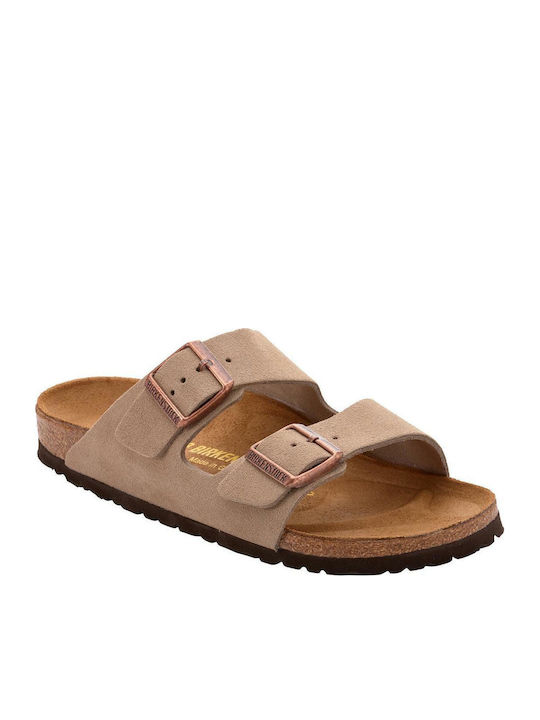 Birkenstock Arizona Suede Leather Кожени Мъжки сандали Taupe Тесен Пасват