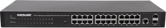 Intellinet 560917 v1 Verwaltet L2 Switch mit 24 Ports Gigabit (1Gbps) Ethernet und 2 SFP Ports