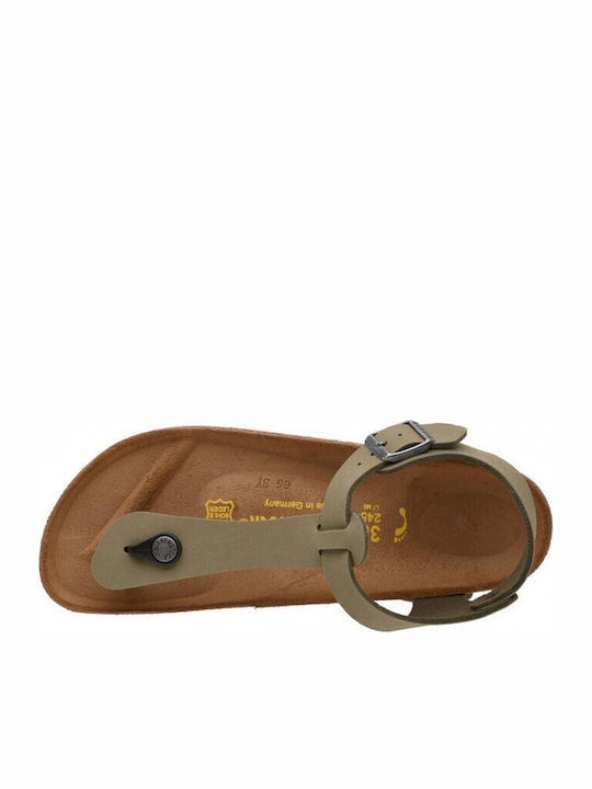 Birkenstock Kairo Birko-Flor Ανατομικά Σανδάλια Χακί Birkenstock Kairo Birko-Flor Ανατομικά Σανδάλια Χακί