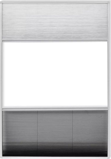 vidaXL Σίτα Παραθύρου Πλισέ από Fiberglass Λευκή με Πλαίσιο 80x160cm