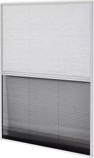 vidaXL Σίτα Παραθύρου Πλισέ από Fiberglass Λευκή με Πλαίσιο 80x160cm