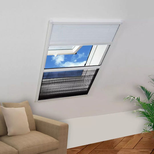 vidaXL Σίτα Παραθύρου Πλισέ από Fiberglass Λευκή με Πλαίσιο 120x80cm
