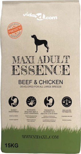 Premium Maxi Adult Essence 15kg Dry Food for Adult Large Breed Dogs with Beef and Chicken