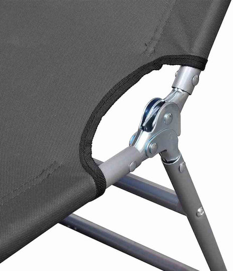 vidaXL Strandliegen Gray Faltbar mit Kissen 189x58x27cm. 1Stück