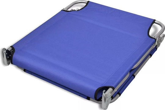 vidaXL Foldable Steel Beach Sunbed Blue with Pillow 189x58x27cm