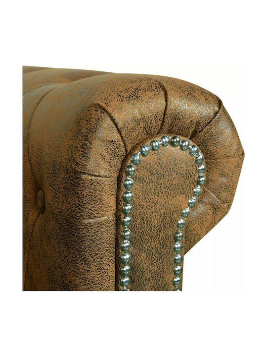 Three-Seater Couch Artificial Leather Brown 200x76x70 cm
