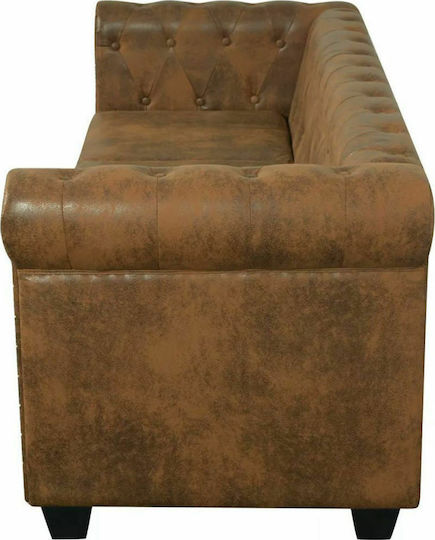 Dreisitzer Sofa Künstliches Leder Braun 200x76x70cm