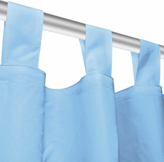 vidaXL vidaXL Vorhänge mit Oberer Registerkarte Microsatin Hellblau 140x175cm