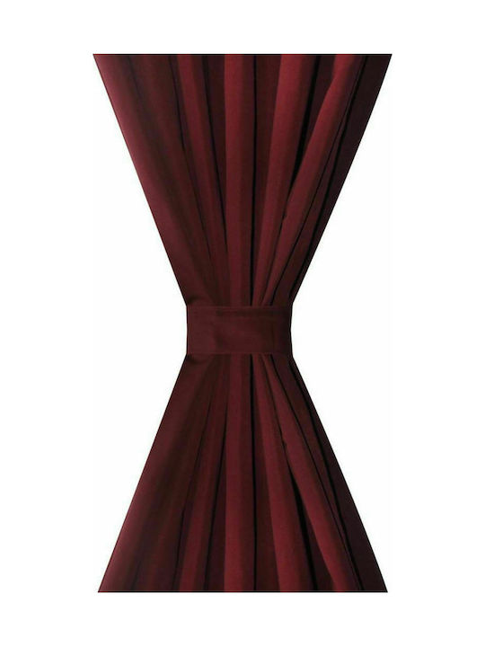 vidaXL Set Curtains with Tab Top Microsatin Burgundy 140x175cm