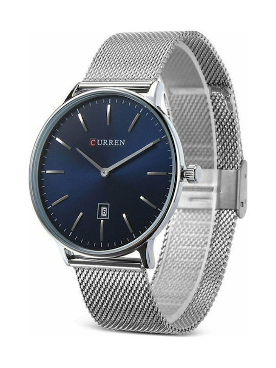 Curren Watch Battery with Metal Bracelet Blue / Silver