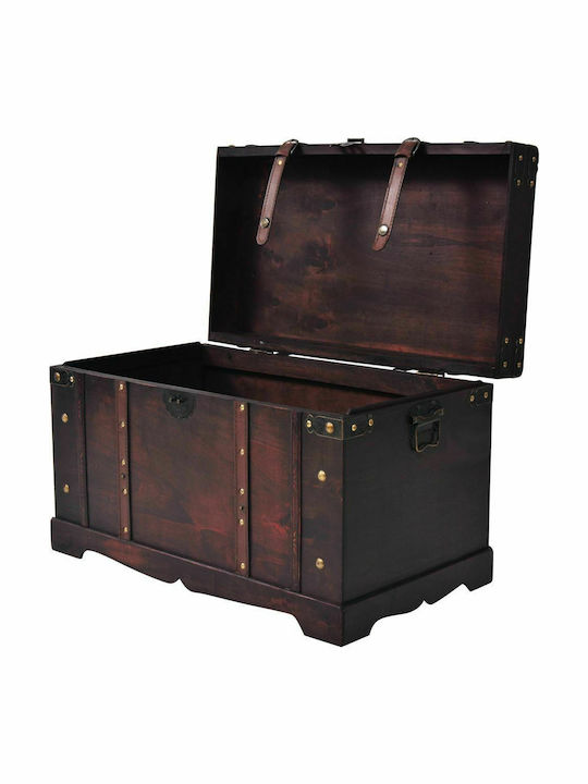 vidaXL Wooden Decorative Trunk Brown 66x38x40cm