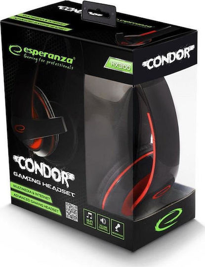 Esperanza Condor Über Ohr Gaming-Headset mit Verbindung 3,5mm Rot
