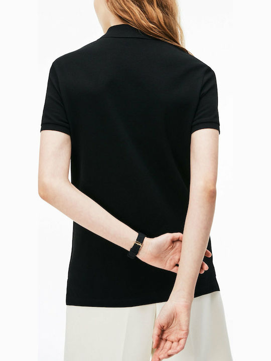 Women's Polo Blouse Short-sleeved Black PF7839-031