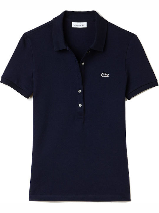 Damen Polo Bluse Kurzarm Marineblau