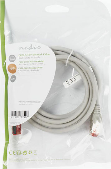 Nedis S/FTP Cat.6 (Gigabit) Καλώδιο Δικτύου Ethernet 2m Γκρι