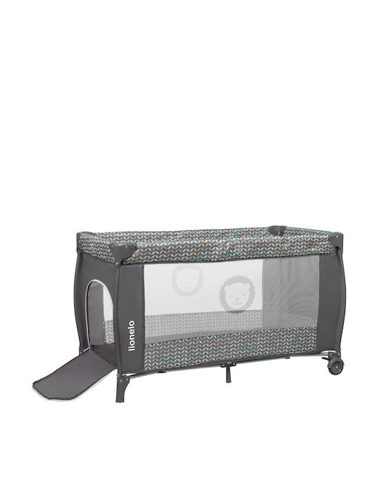 Lionelo Sven Plus Scandi Playpen 2 Levels with Changing Table & Mattress Gray 127x65cm