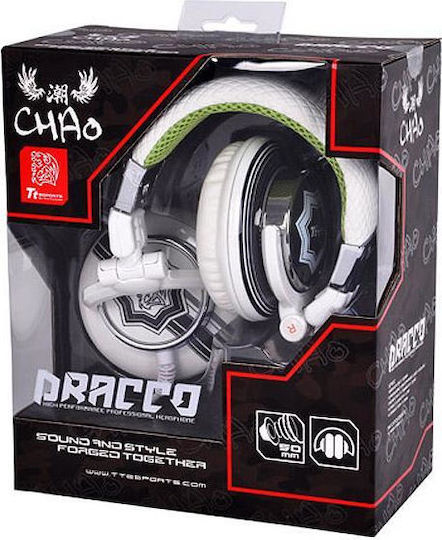 Thermaltake Dracco Rock White Over Ear Gaming Headset με σύνδεση 3.5mm Λευκό
