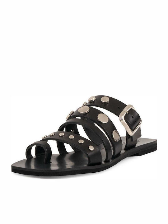 Sante Women's Flat Sandals In Black Colour