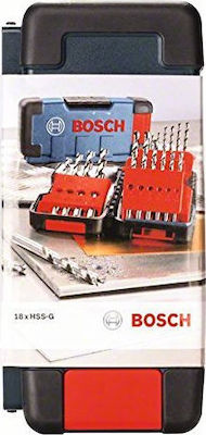 Bosch Set of 18 Drills with Cylindrical Shank for Metal