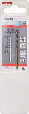 Bosch Drill HSS-Co HSS with Cylindrical Shank for Metal 2.5x30mm