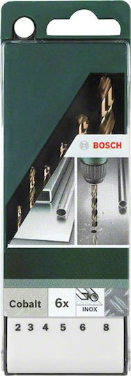 Bosch Set of 6 Drills Cobaltium with Cylindrical Shank for Metal