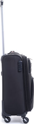 Cardinal 6402 Cabin Travel Suitcase Fabric Black with 4 Wheels Height 48cm. 6402/50