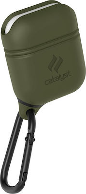 Catalyst Waterproof Husă Silicon cu cârlig Army Green pentru Apple AirPods 1 / AirPods 2