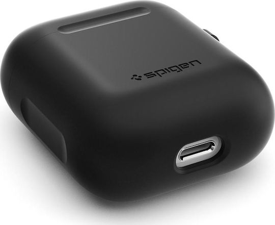 Spigen Silicone Case Case Silicone with Hook in Black color for Apple AirPods 1 / AirPods 2