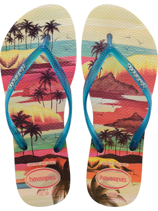 Havaianas Slim Paisage Papuci de plajă în Albastru deschis Culore