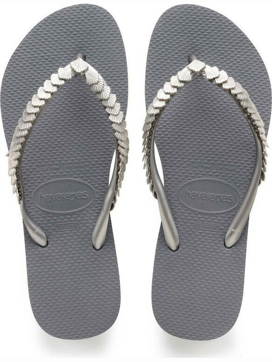 Havaianas Slim Shell Mesh Women's Flip Flops Silver 4141396-5178