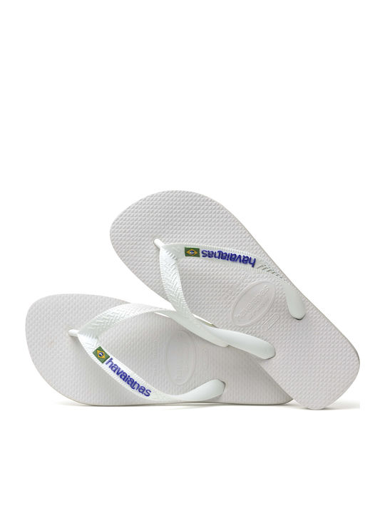 Brasil Logo Men's Flip Flops White