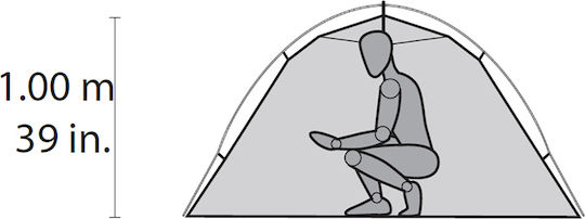 MSR Hubba NX Camping Tent Gray with Double Cloth 3 Seasons for 2 People Waterproof 1200mm 279x213x100cm