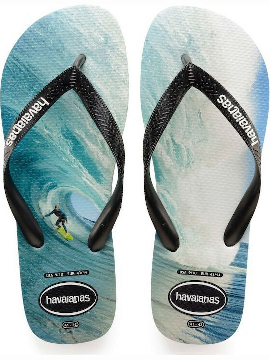 Top Photoprint Men's Flip Flops Black