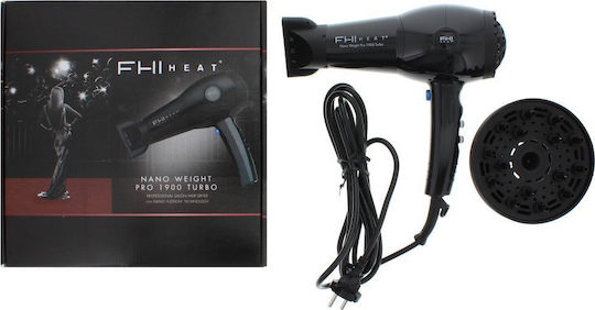 Fhi Heat Nano Weight Pro 1900 Turbo Ionic Professional Hair Dryer with Diffuser 1500W