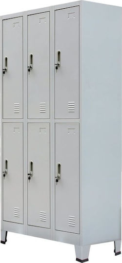 Шкаф Метал с 6 шкафчета 90x45x180бр