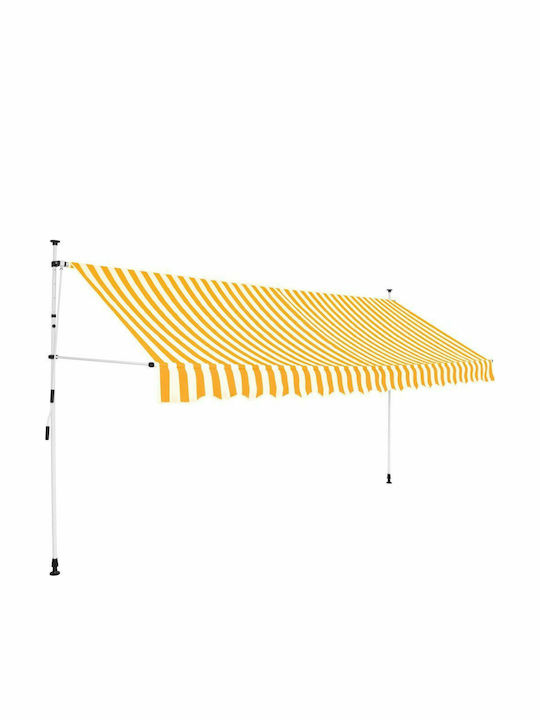 vidaXL Terrace Freestanding Tent Yellow / White 1.2x4cm