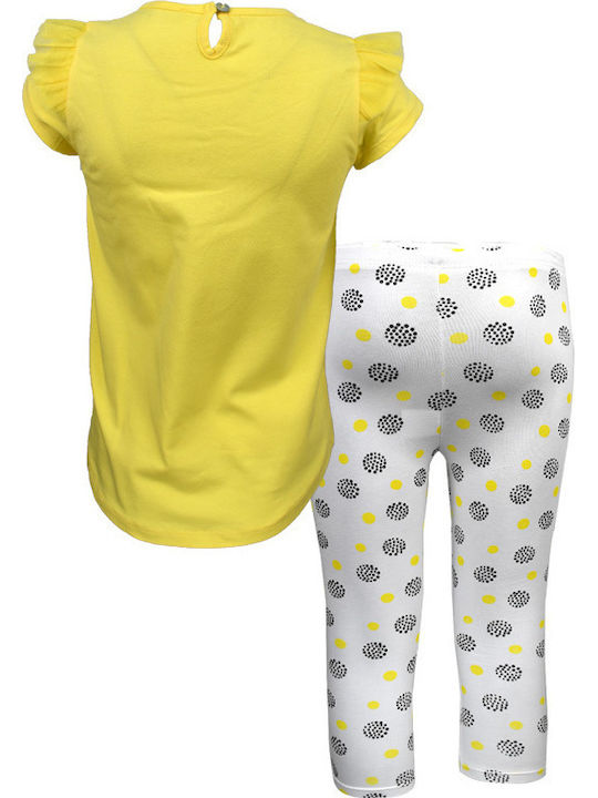 Εβίτα Kids Set with Leggings Summer 2pcs Yellow