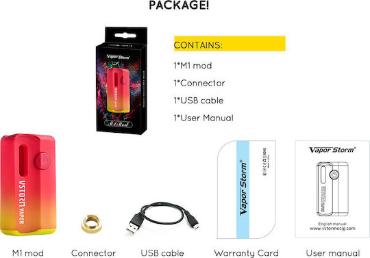 Vapor Storm M1 Box Mod 800mAh Black