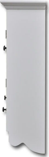 Wall Living Room Display Cabinet made of Wood with Glass White 59x22.5x74cm