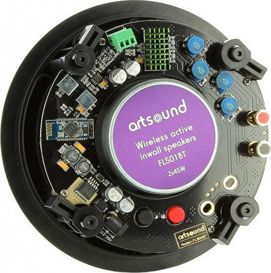 Artsound FL501BT Αυτοενισχυόμενα Ηχεία Οροφής με Bluetooth (Ζεύγος) 20x20x20εκ. Λευκά