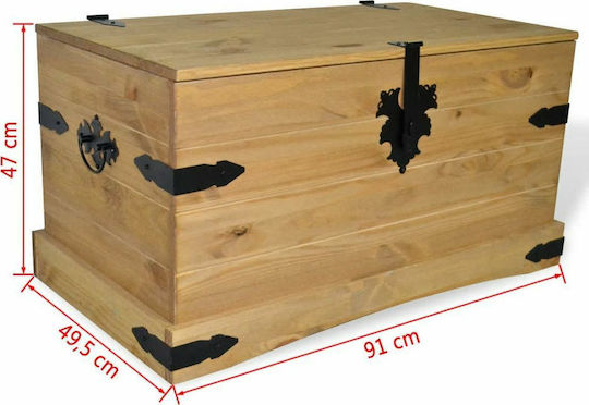 vidaXL Dekorative Truhe Hölzernes Beige 91x49.5x47cm