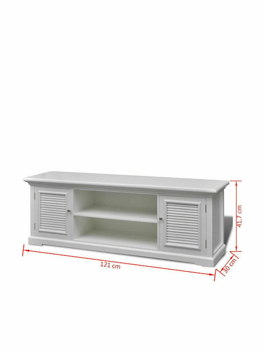 Έπιπλο Τηλεόρασης Λευκό Μ121xΠ31xΥ42cm
