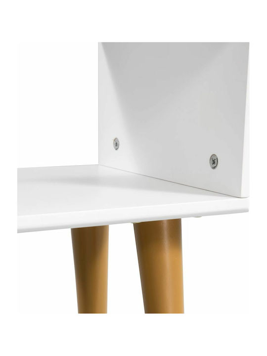 Bedside Table of Solid Wood White 40x30x45cm