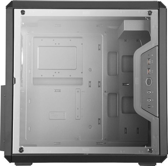 CoolerMaster MasterBox Q500L Gaming Midi Tower Κουτί Υπολογιστή με Πλαϊνό Παράθυρο Γκρι